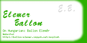 elemer ballon business card